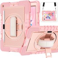 Etui do iPad 9/8/7 10.2" z Podstawką i Paskiem na Ramię Różowe