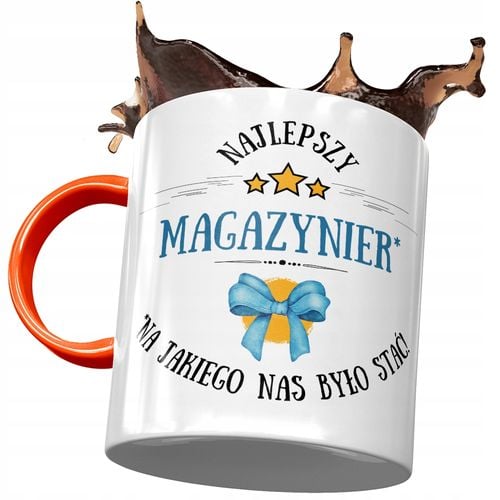 Kubek Pomarańczowy Dla Magazyniera Najlepszy Z Nadrukiem Ze Zdjęciem na Arena.pl