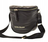 Laura Biaggi - duża nerka saszetka listonoszka czarny mat pikowanie KB12