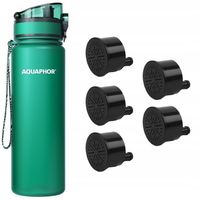 BUTELKA AQUAPHOR CITY 0,5L BUTELKOWA ZIELEŃ + 5 FILTRÓW