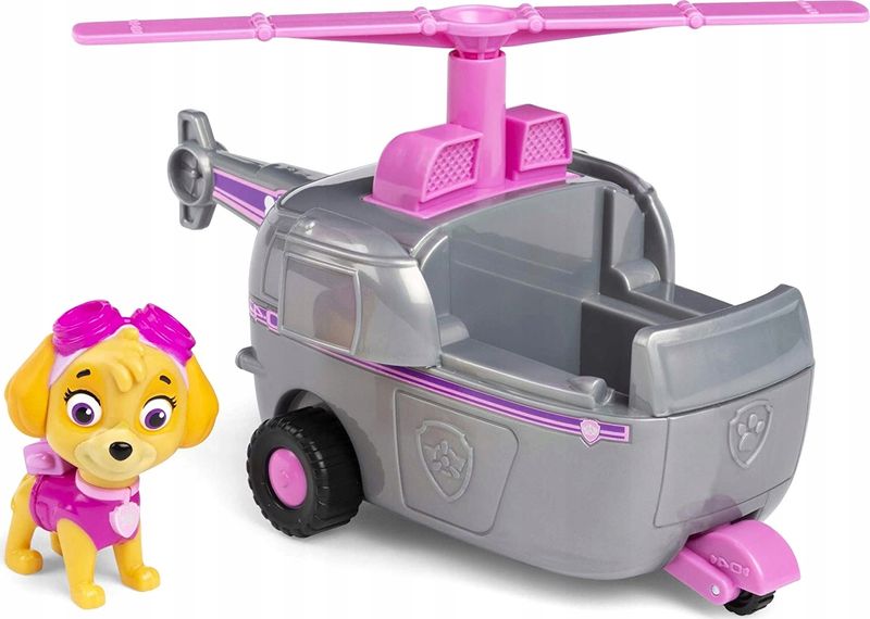 PSI PATROL FIGURKA SKYE POJAZD HELIKOPTER DLA DZIECKA PREZENT ZESTAW zdjęcie 2