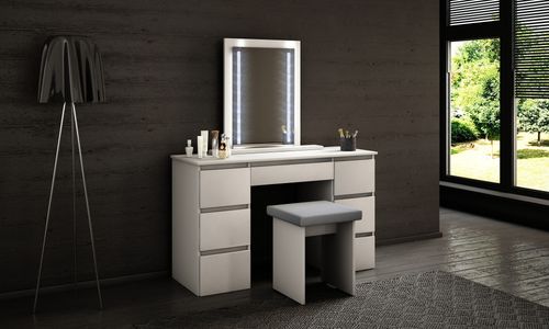 TOALETKA MEGAN B3 BIAŁA lustro LED na Arena.pl