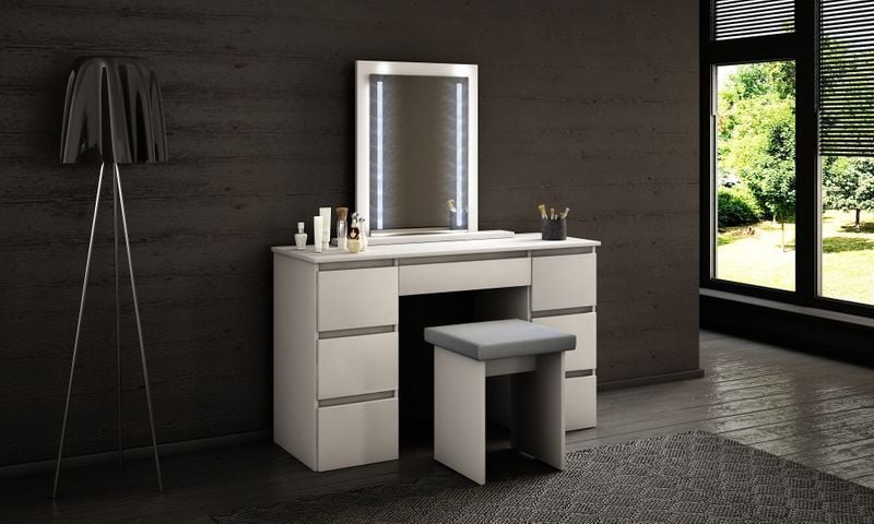 TOALETKA MEGAN B3 BIAŁA lustro LED