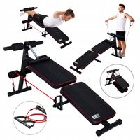 ŁAWKA TRENINGOWA REGULOWANA DO ĆWICZEŃ ŁAWECZKA SKOŚNA PROSTA SKŁADANA