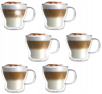 VIALLI SZKLANKI FILIŻANKI 6 TERMICZNE KAWY HERBATY LATTE KAKAO BOLLA 370 ml