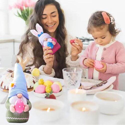 Wielkanocne skrzaty zestaw 2 pluszowych krasnali dekoracja świąteczna na Arena.pl