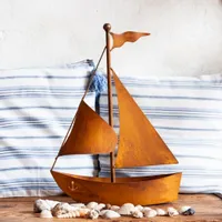 Metalowy Statek Dekoracyjny Ozdoba do Ogrodu Domu Dekoracja Efekt Korten