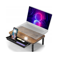Regulowana podstawka z półką HAJNAN pod monitor laptop rustic