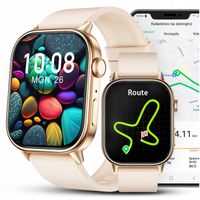 DAMSKI Smartwatch Zegarek GPS Wodoodporny Rozmowy Sport Tętno Polskie Menu