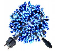 LAMPKI CHOINKOWE NIEBIESKIE Flesz 300LED Niebieski Zewnętrzne + FLASH