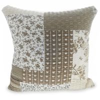 Poszewka z kory 50x60 beżowa patchwork serca motyle kwiaty