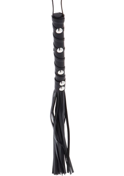 Short Studded Flogger Whip Black zdjęcie 3