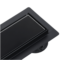 BASIC Black Glass Odpływ liniowy z panelem szklanym czarnym, 80 cm