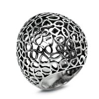 srebrny dostojny ażurowy pierścionek