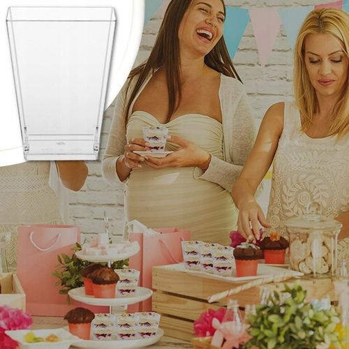 KUBEK PUCHARKI NA PRZEKĄSKI DESERY 200ML 50SZT POJEMNIK NA DESER KWADRATOWY na Arena.pl