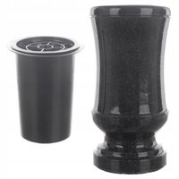 Duży wazon nagrobkowy mrozoodporny flakon nagrobny na grób + wkład z kratką