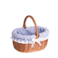 KOSZ NA ZAKUPY Z WIKLINY EKO TORBA WIKLINOWY KOSZ NA GRZYBY OBSZYTY 42X34 H23/36 CM