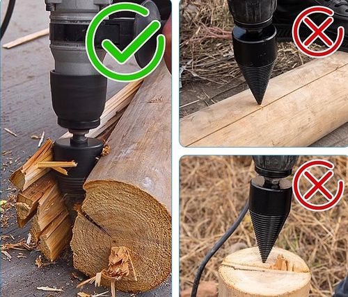 Świder do Drewna Opałowego Wiertło Stożek Łuparka 32 mm 42 mm + Rękawiczki na Arena.pl