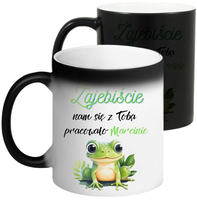 KUBEK MAGICZNY PREZENT NA POŻEGNANIE KOLEŻANKI KOLEGI Z PRACY Z IMIENIEM