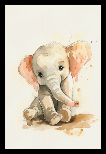 Plakat 20x30cm Siwy Słonik zdjęcie 2