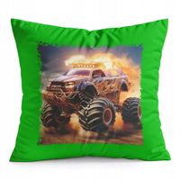 PODUSZKA ZIELONA PREZENT - AUTO MONSTER TRUCK