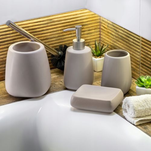 Dozownik Na Mydło Płyn Pojemnik Beżowy 2 x 400ml na Arena.pl