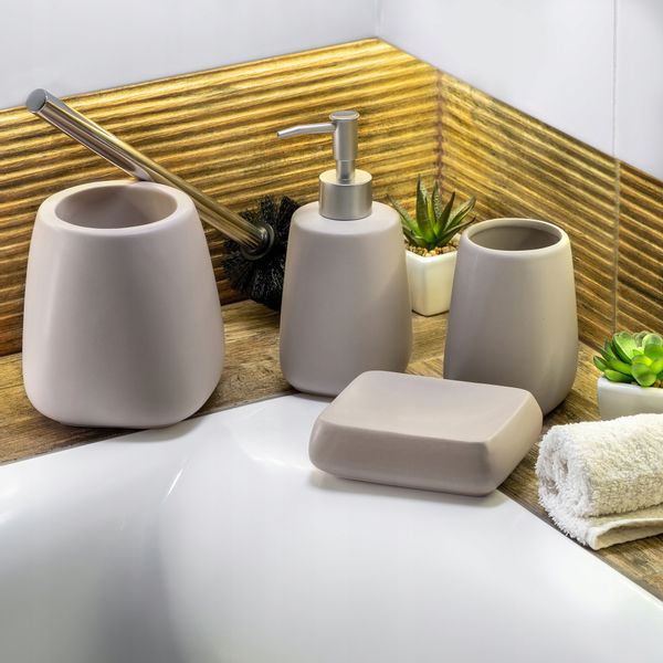 Dozownik Na Mydło Płyn Pojemnik Beżowy 2 x 400ml zdjęcie 3