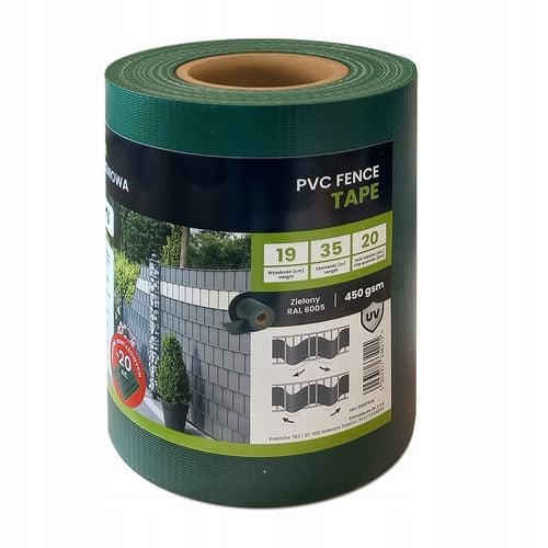 TAŚMA OGRODZENIOWA ZIELONA 19CMX35M UV+ OSŁONA NA OGRODZENIA PANELOWE PŁOT na Arena.pl