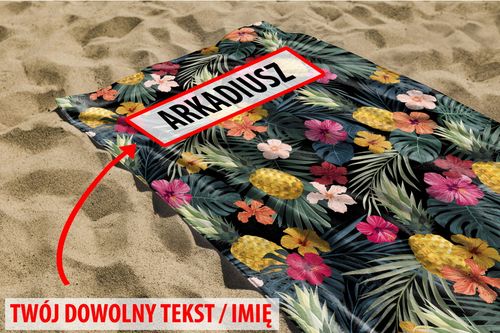 RĘCZNIK Ananasy z twoim dowolnym tekstem 100x75 005D na Arena.pl