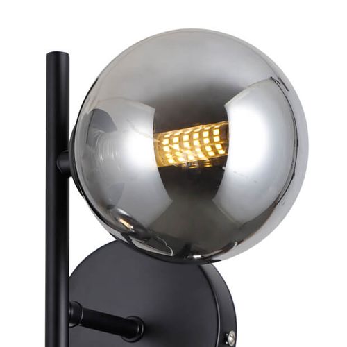 Kulisty kinkiet ścienny Erimida WL-2244-2-BL Italux szkło czarny szary na Arena.pl