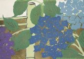 Plakat 100x70cm Hydrangea, Sekka Japoński Vintage do Salonu