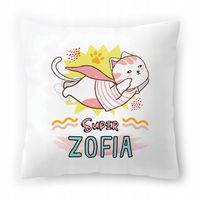 Poduszka Biała 40X40 Cm Dla Zofii Córki Dziecka Z Nadrukiem Ze Zdjęciem