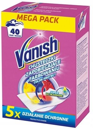 vanish color protect - chusteczki wyłapujące barwnik, 40 prań na Arena.pl