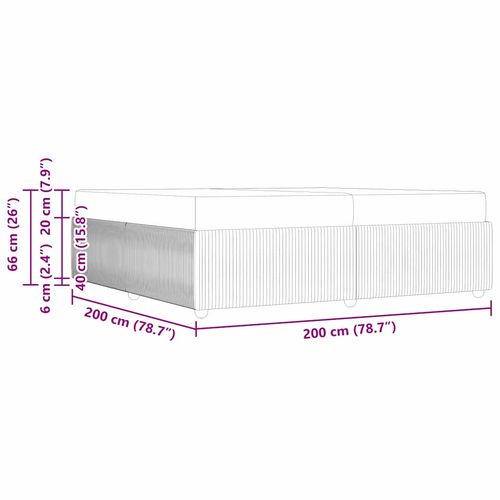 Rama łóżka z materacem z materacem Różowy 200 x 200 cm Aksamit na Arena.pl