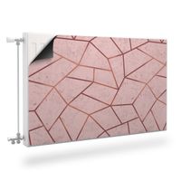 Osłona Na Grzejnik Różowy MARMUR Wzór Geometryczny Ozdoba 80cm x 60cm