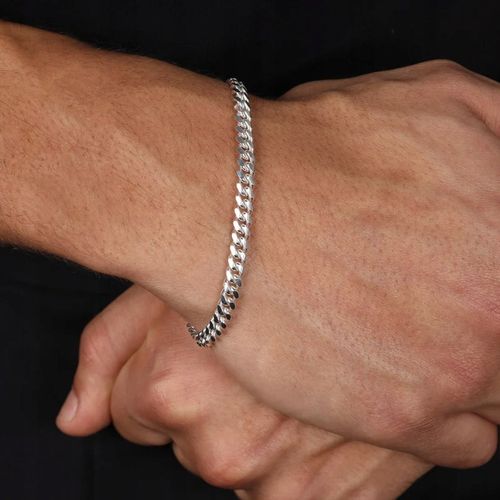 Bransoletka Srebrna Męska Pancerka 4mm SREBRO pr. 925 WŁOSKA + GRATIS na Arena.pl