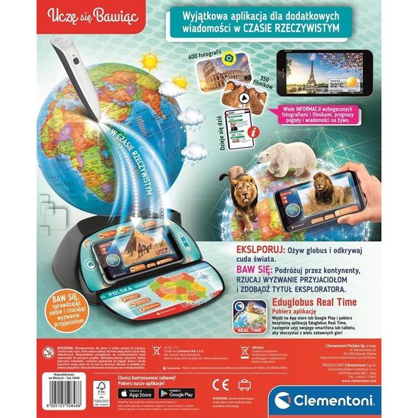 clementoni interaktywny globus eduglobus exploreglobe real time 50848 zdjęcie 8