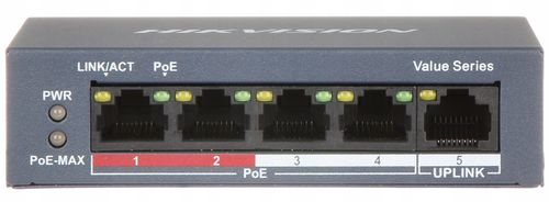 Switch PoE DS-3E0105P-E/M(B) 5-portowy Hikvision na Arena.pl