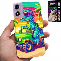 ETUI DO MOTOROLA MOTO E14 - DINOZAUR W CIĘŻARÓWCE WZORY DLA DZIECI