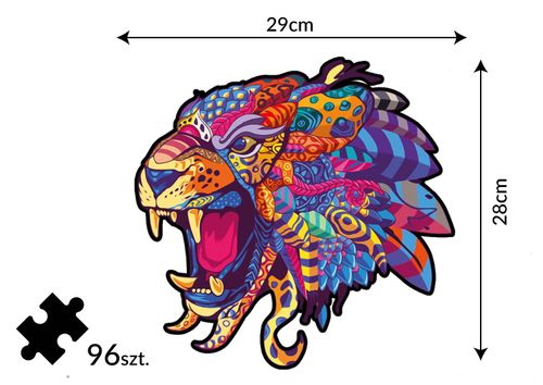 Puzzle Drewniane dla dzieci Tygrys 2 Tiger 2 w pudełku drewnianym na Arena.pl