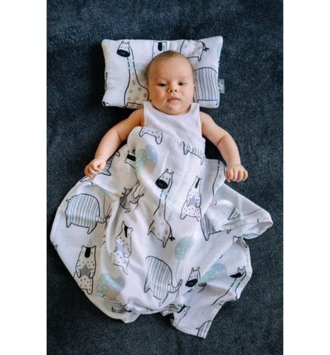 Otulacz Bambusowy z Antybakteryjnymi Jonami Srebra, Muślinowy (Żyrafy+pieluszka mała) 35x30 cm na Arena.pl