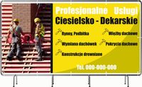 BANER REKLAMOWY 100x50cm projekt w cenie USŁUGI CIESIELSKIE DEKARSKIE
