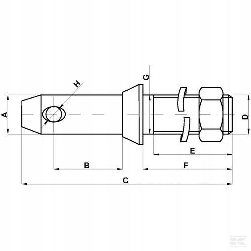 Sworzeń cięgła dolnego mm gwint: 3/4"x48 mm na Arena.pl