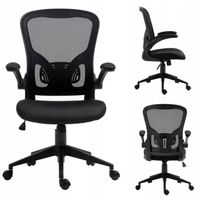 czarne krzesło obrotowe do biura pokoju dziecka na kółkach regulowane