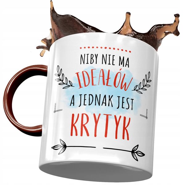 Kubek Bordowy Dla Krytyka Nie Ma Ideałów Prezent Z Nadrukiem Ze Zdjęciem zdjęcie 1