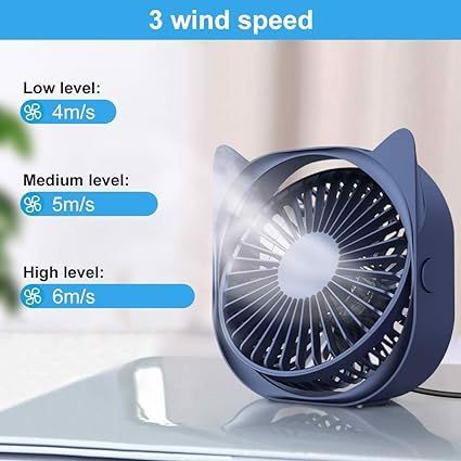 Mini wentylator USB 360 stopni 3 stopnie prędkości na Arena.pl