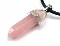 WISIOREK kamień KWARC RÓŻOWY naszyjnik [W177]