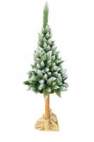 CHOINKA SZTUCZNA NA PNIU 180 CM GĘSTA PREMIUM OŚNIEŻONA ŚWIĄTECZNA STOJAK