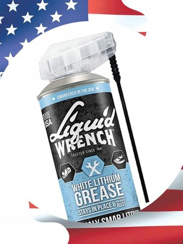 SMAR BIAŁY LITOWY W SPRAYU LIQUID WRENCH DO ZAWIASÓW KŁÓDEK 380 ml na Arena.pl
