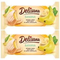 Delisana Ciastka z galaretką bananową w białej czekoladzie 135g x 2 sztuk